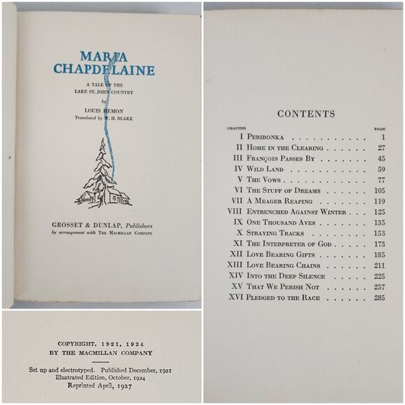 Maria Chapdelaine : A Tale of the Lake St John Country by Louis Hemon 1927 Book - Picture 7 of 10